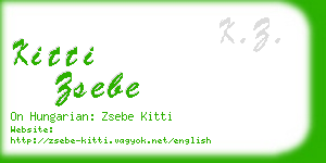 kitti zsebe business card